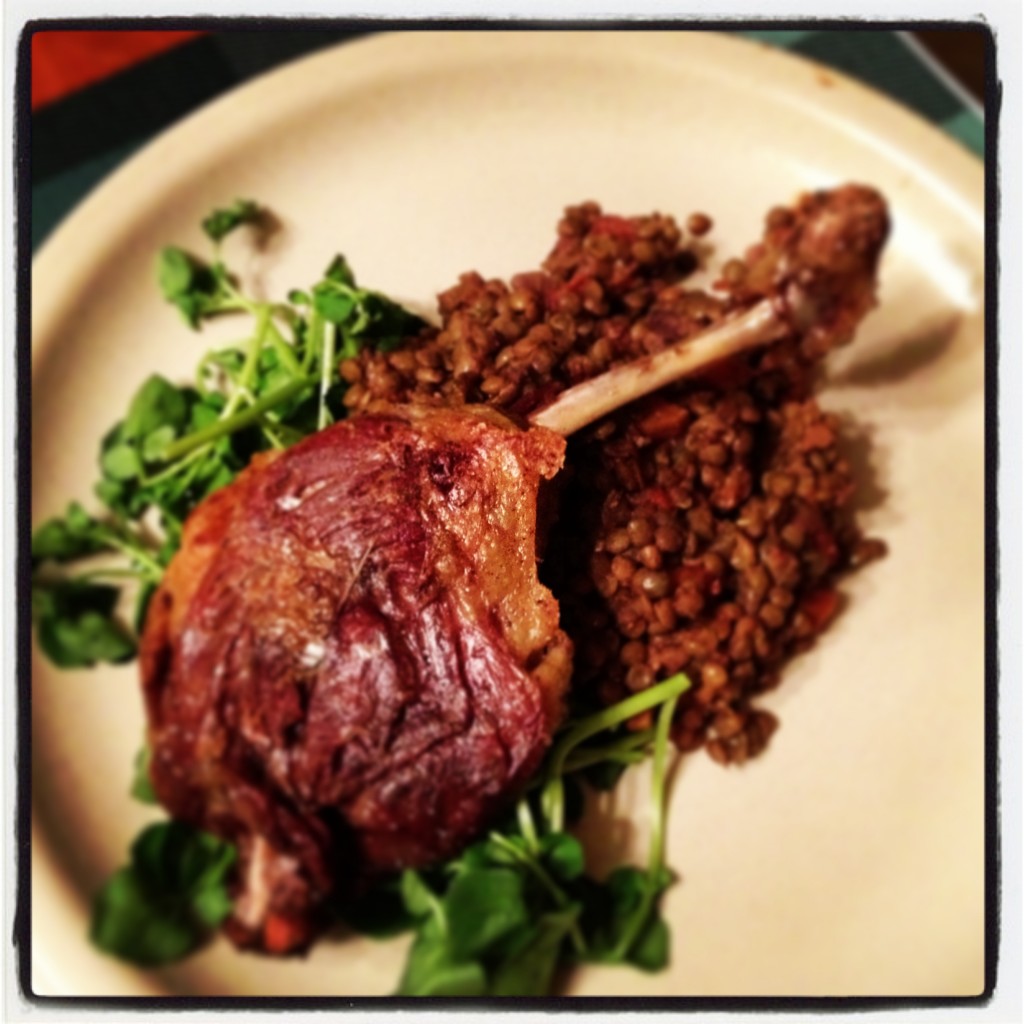 Duck confit with lentils