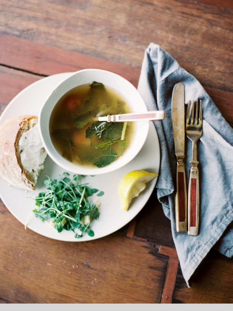 Winter Wilted Greens and Potato Soup